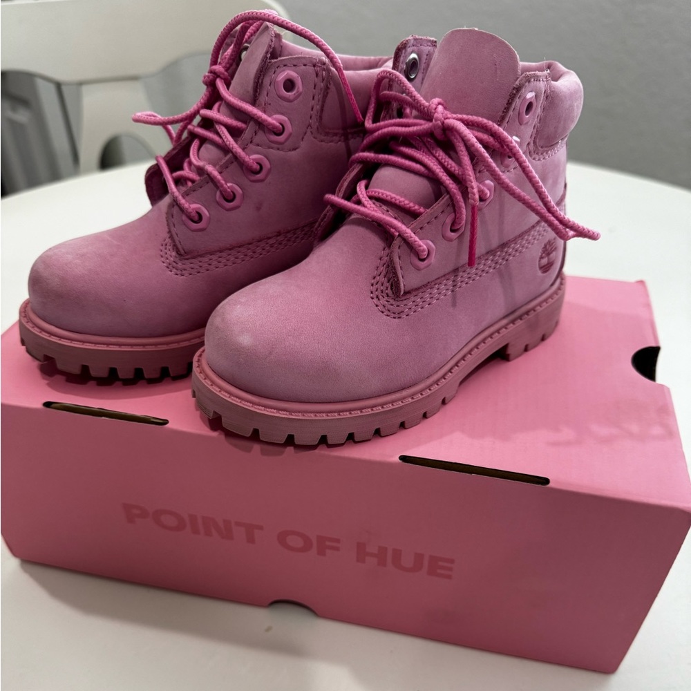 Timberland premium 6in waterproof boot light pink nubuck girls/ toddler size 8